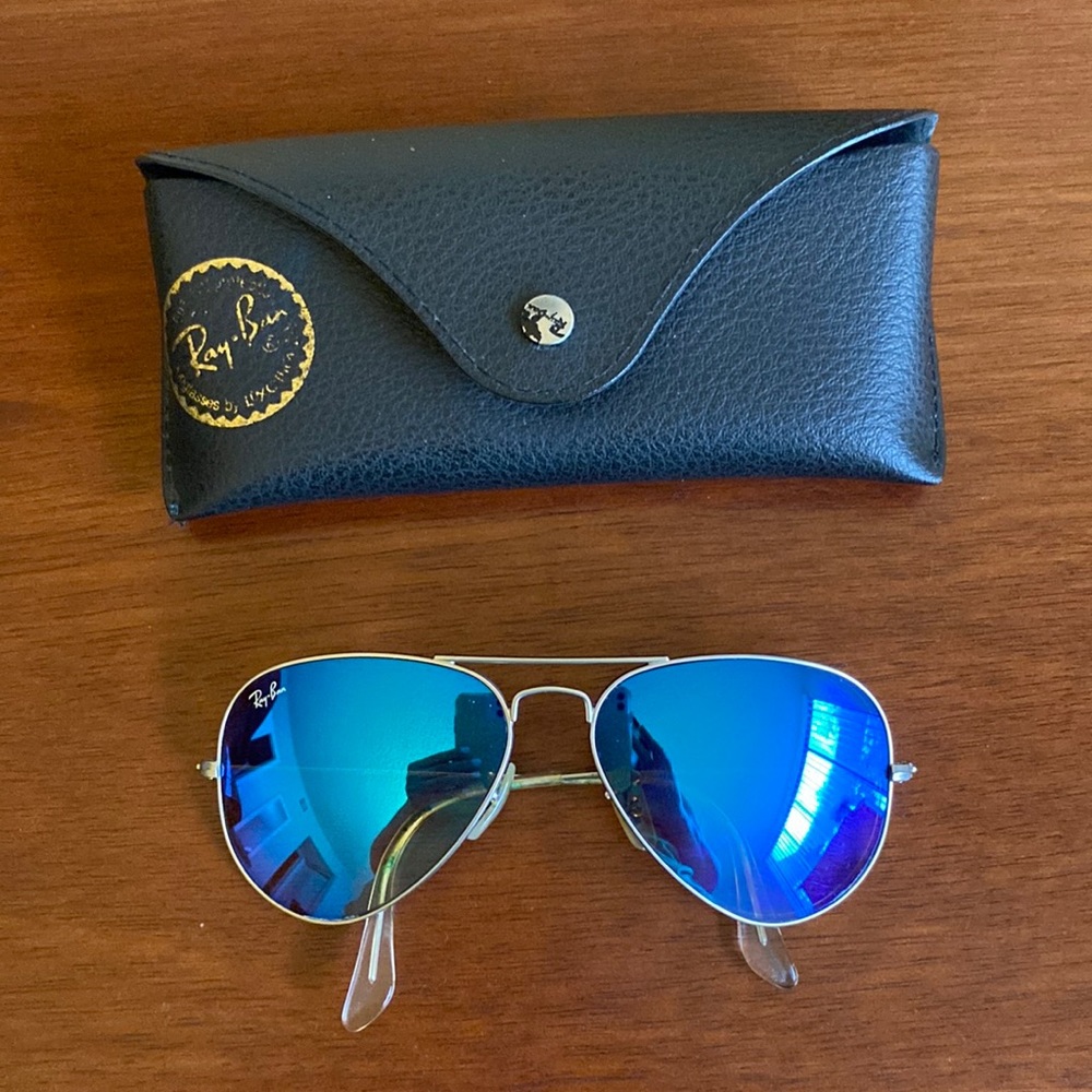 Large silver rayban sunglasses